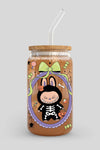 Libbey Glass Cup, Black Labubu Halloween