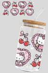 Libbey Glass Cup, Kitty Cherry Hearts